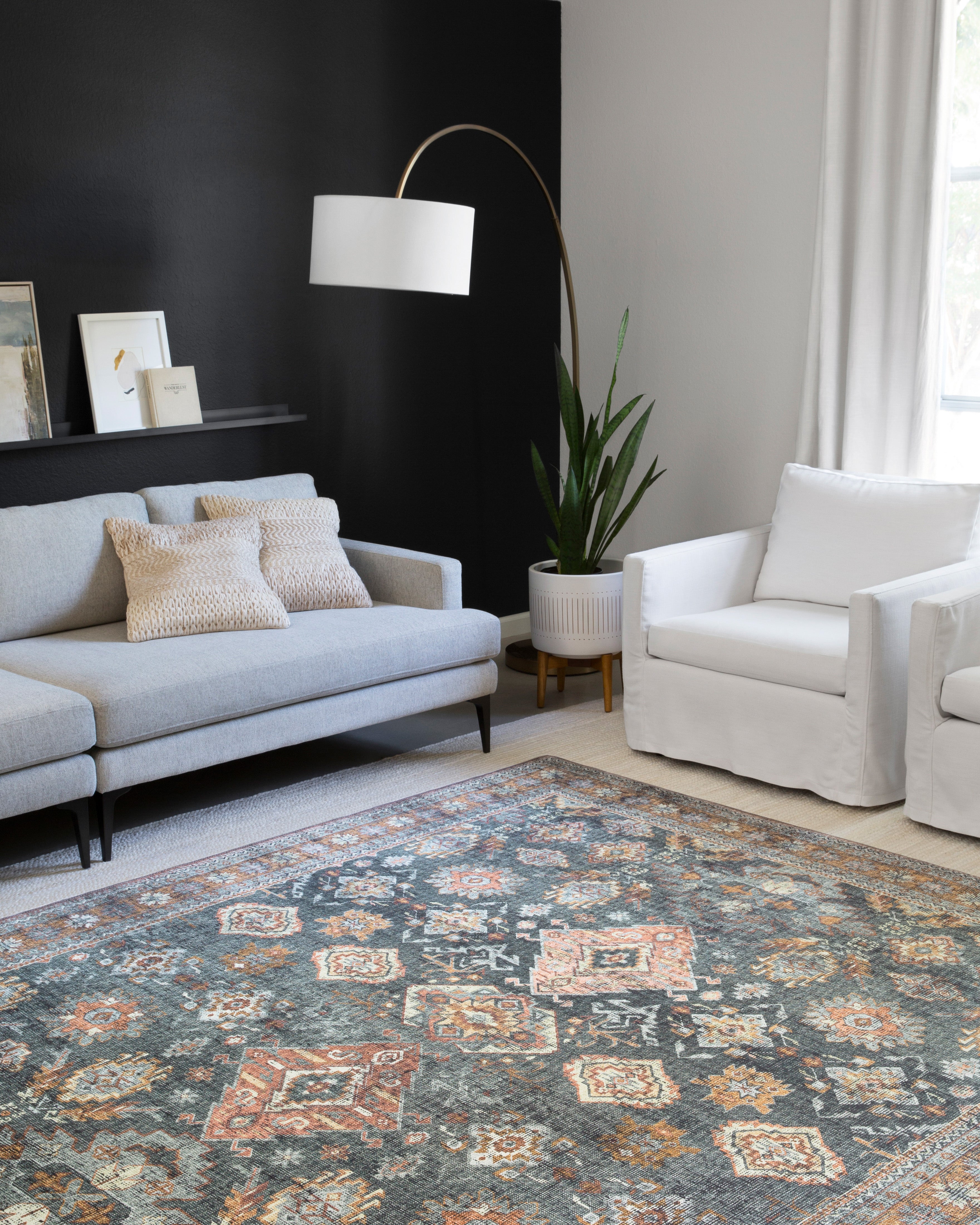 Loloi Skye Sea / Rust Rug RUGS - synthetic Loloi
