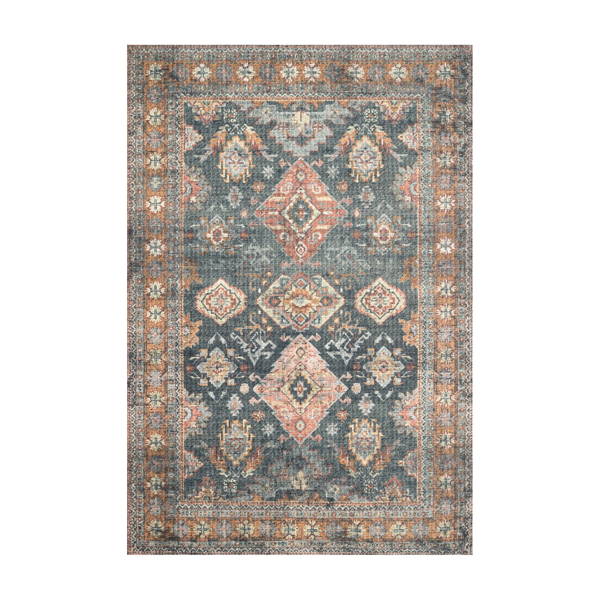 Loloi Skye Sea / Rust Rug RUGS - synthetic Loloi 18" x 18"