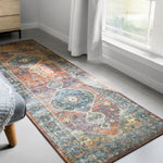 Loloi Skye Rust / Blue Rug RUGS - synthetic Loloi