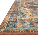 Loloi Skye Rust / Blue Oval Rug RUGS - synthetic Loloi