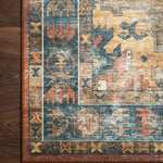 Loloi Skye Rust / Blue Oval Rug RUGS - synthetic Loloi