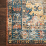 Loloi Skye Rust / Blue Oval Rug RUGS - synthetic Loloi