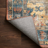 Loloi Skye Rust / Blue Oval Rug RUGS - synthetic Loloi