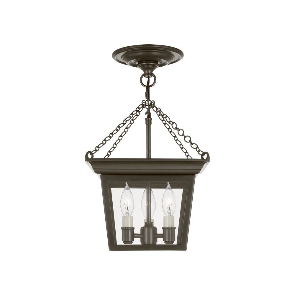 Cornice Semi-Flush Lantern, Bronze
