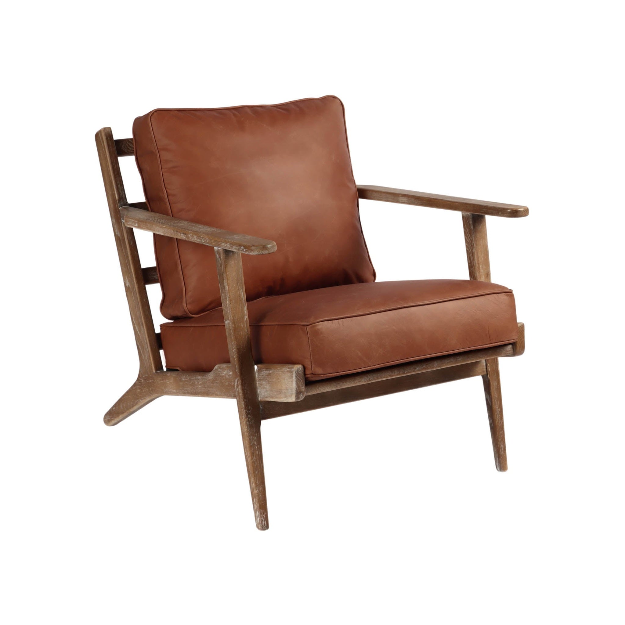 June Arm Chair, Saddle Brown