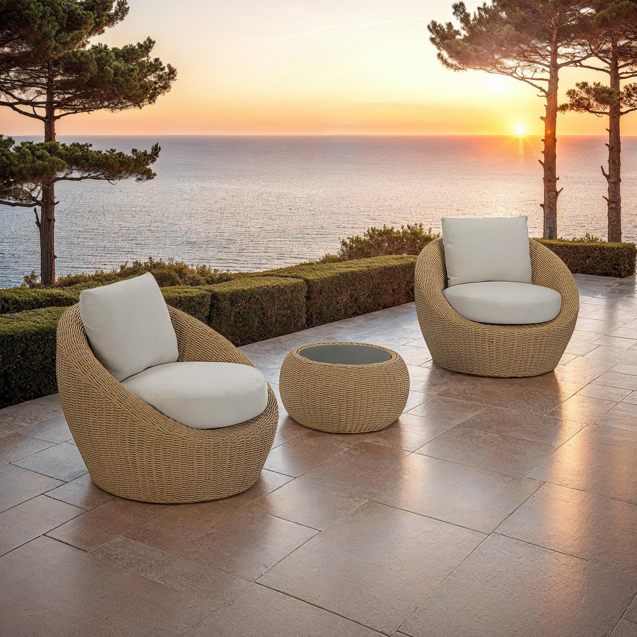 Serene Outdoor Side Table, Serene Outdoor Round Club Chair club chairs – view 2