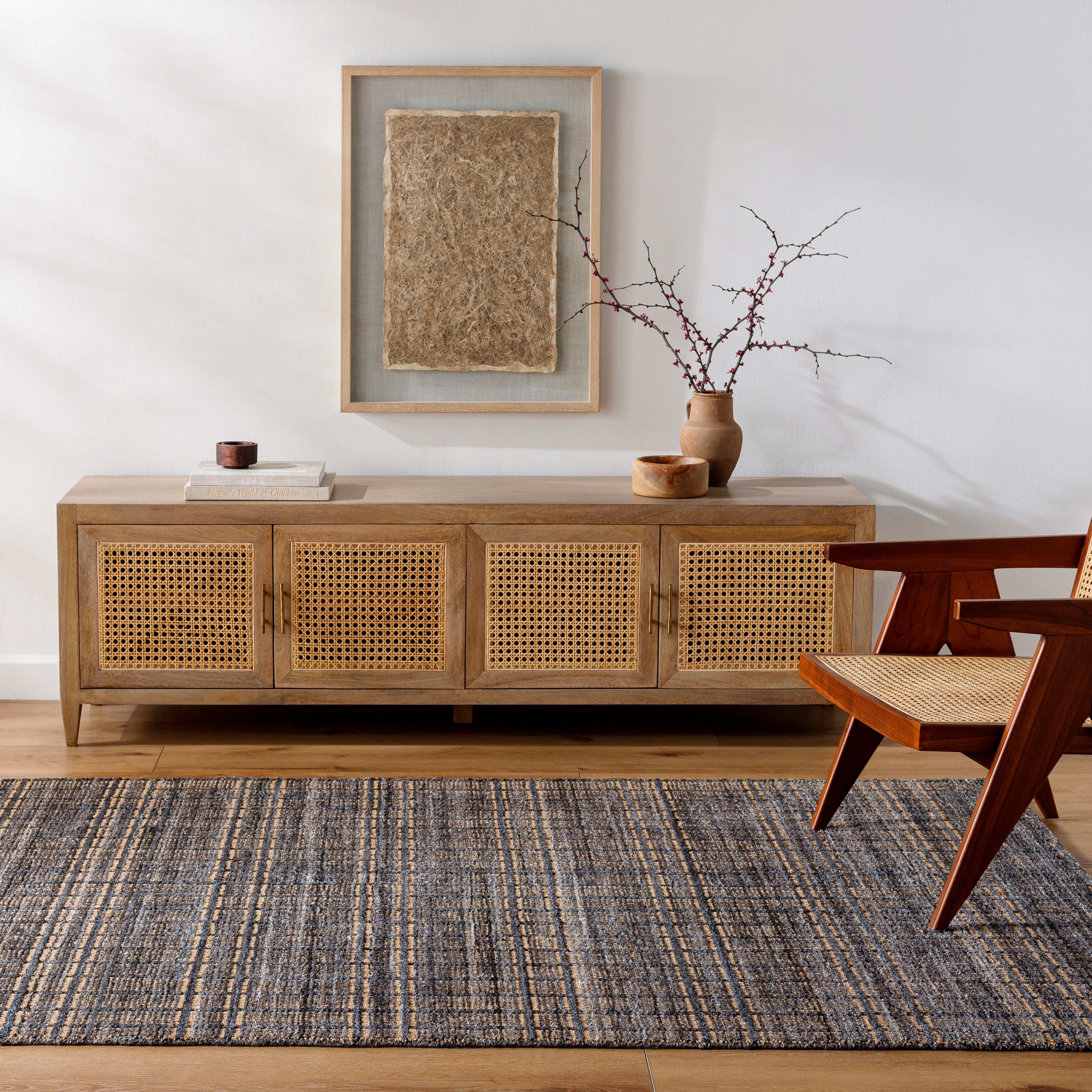 Sahan Charcoal Hand Loomed Rug RUGS - synthetic Surya