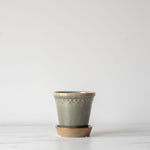 Green Ceramic Planter Pot with Saucer - Rug & Weave