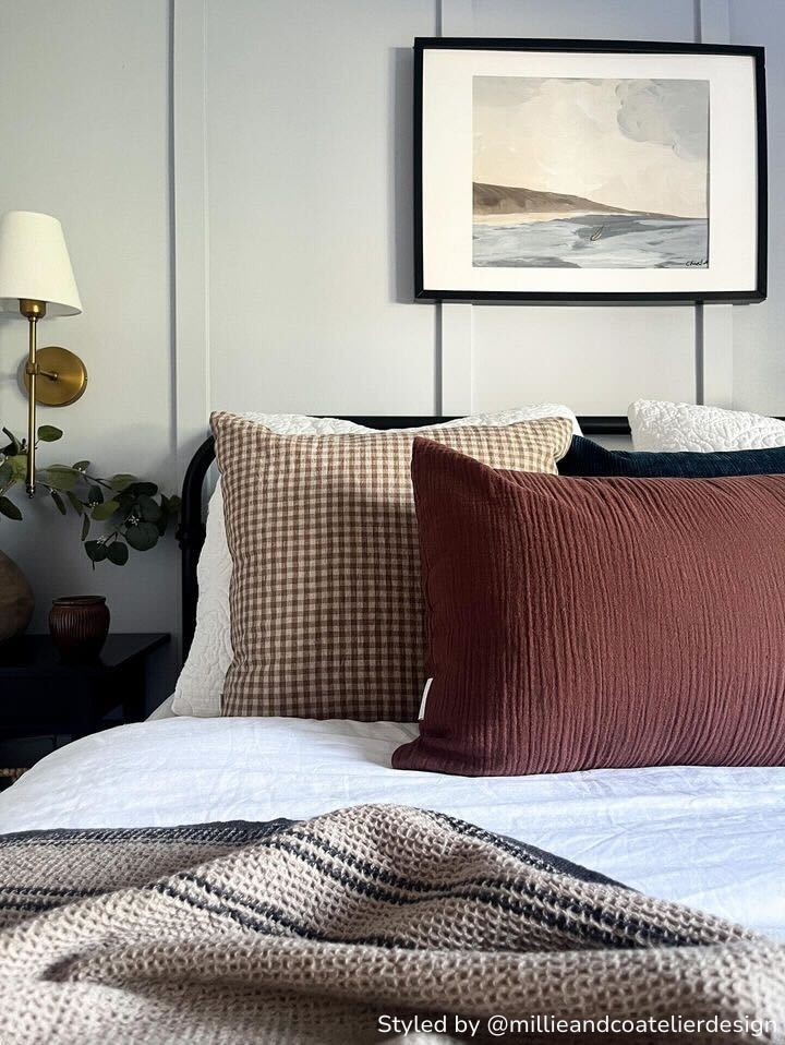 Arthur Gingham Pillow Cover 1 - PILLOWS - linen - neutral Rug & Weave Pillows