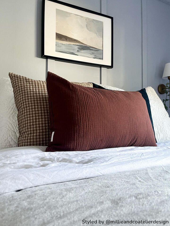 Arthur Gingham Pillow Cover 1 - PILLOWS - linen - neutral Rug & Weave Pillows