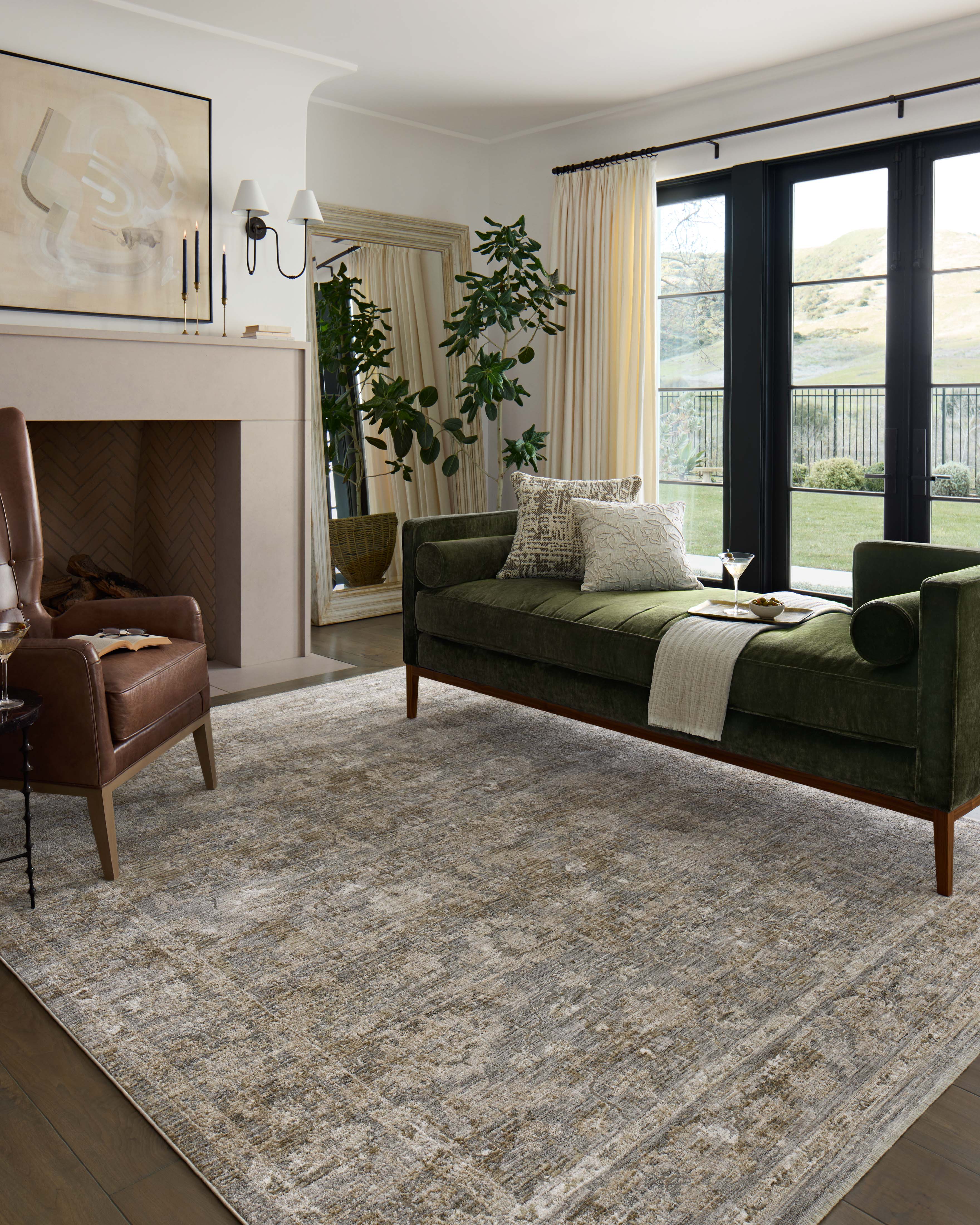 Loloi Tabitha Slate / Natural Rug 0-patterned rugs Loloi