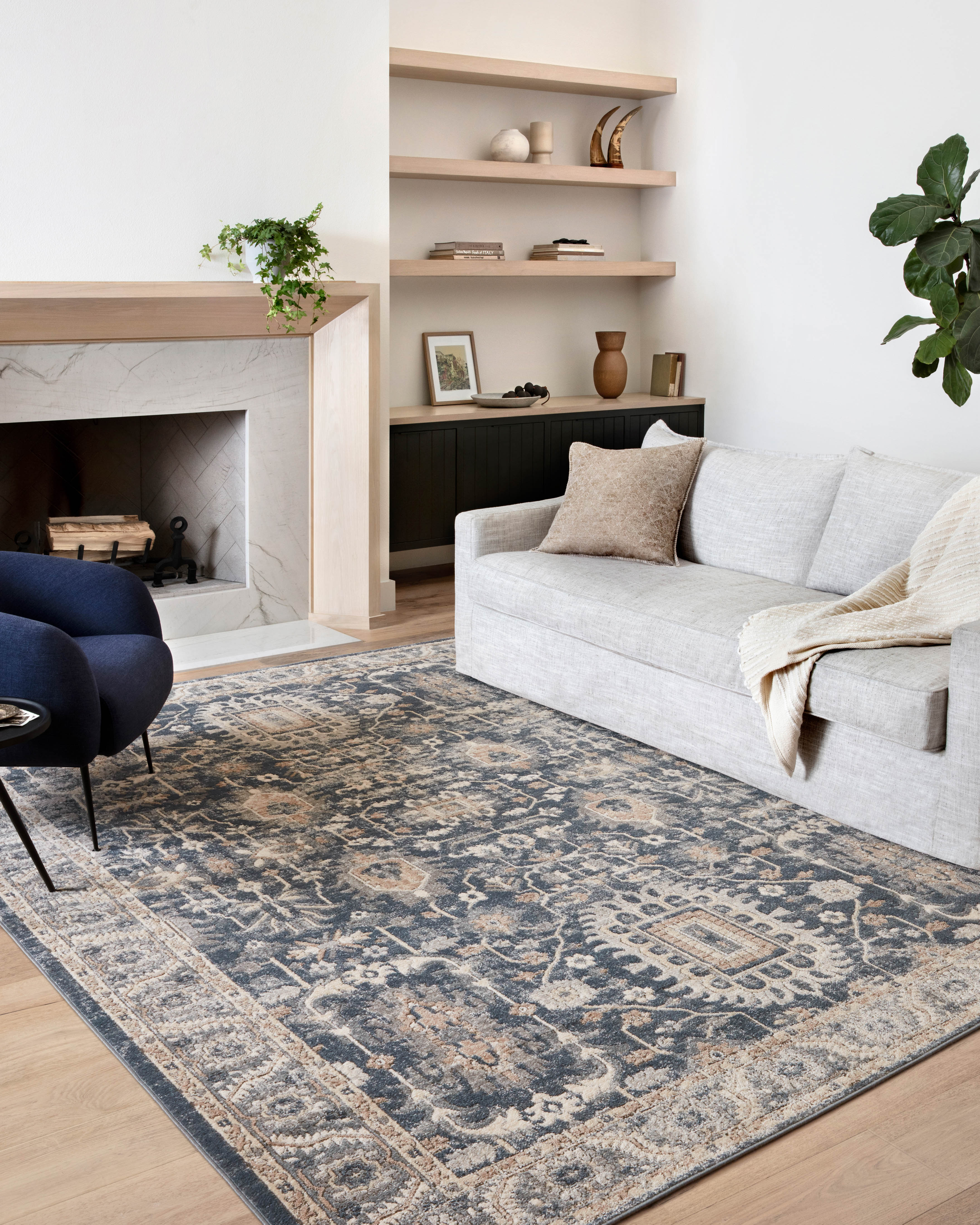 Loloi Teagan Denim / Pebble Rug RUGS - synthetic Loloi