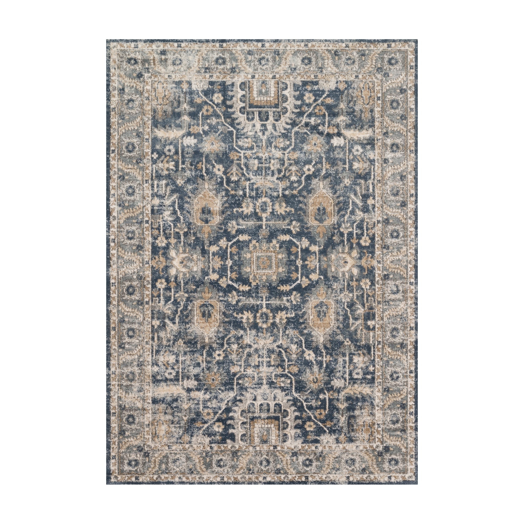 Loloi Teagan Denim / Pebble Rug RUGS - synthetic Loloi 18" x 18"