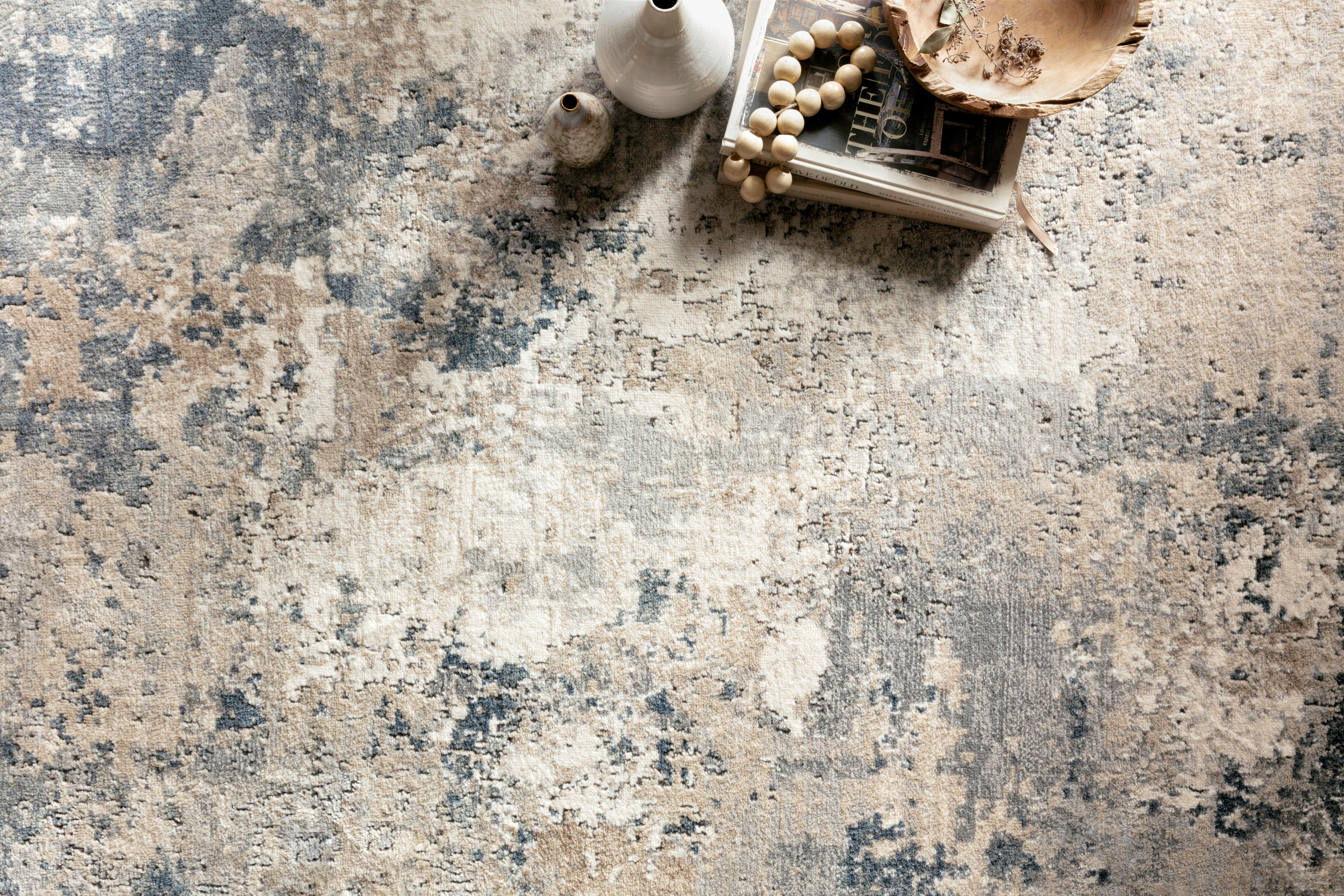 Loloi Teagan Natural / Denim Rug RUGS - synthetic Loloi