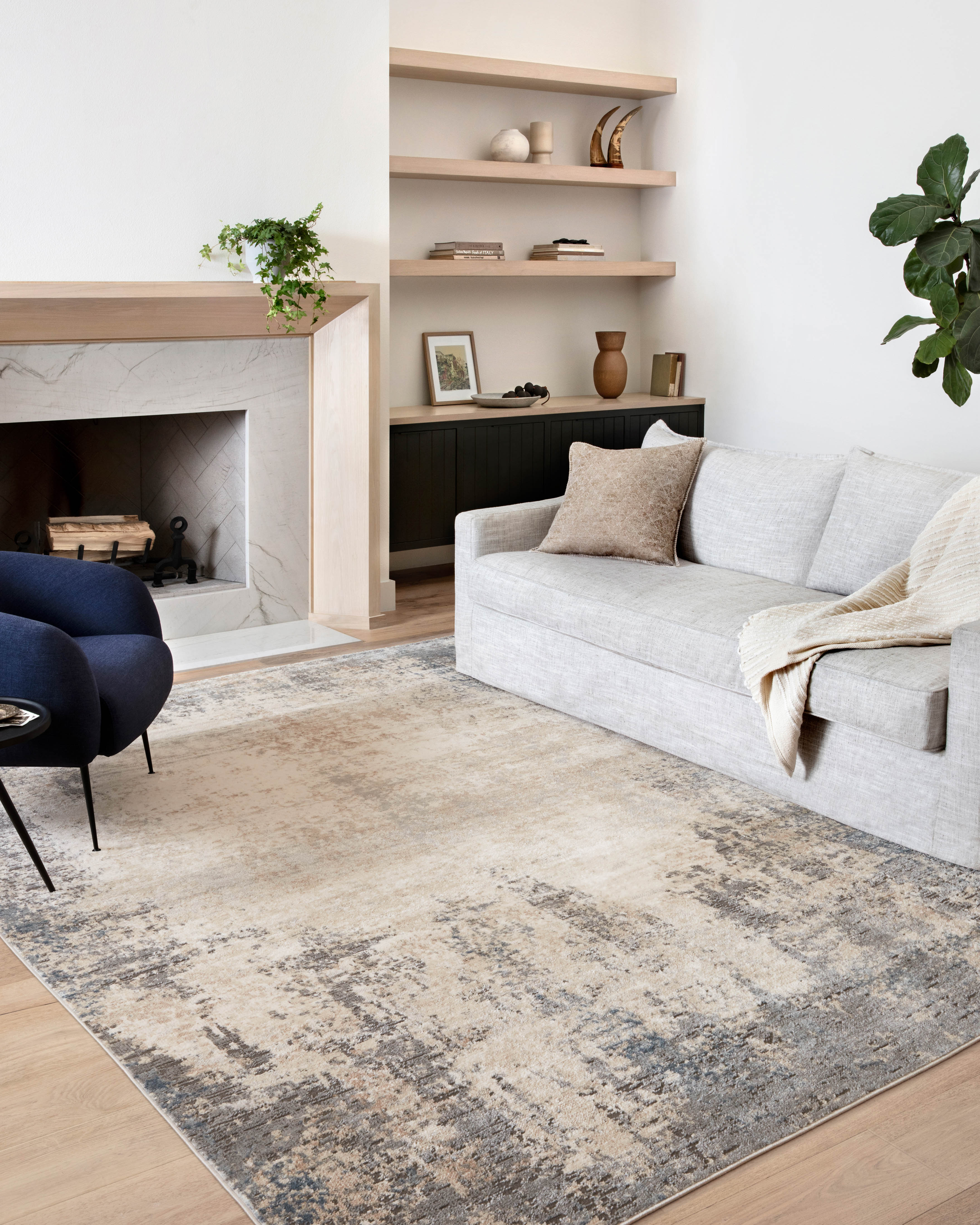 Loloi Teagan Ivory / Mist Rug RUGS - synthetic Loloi