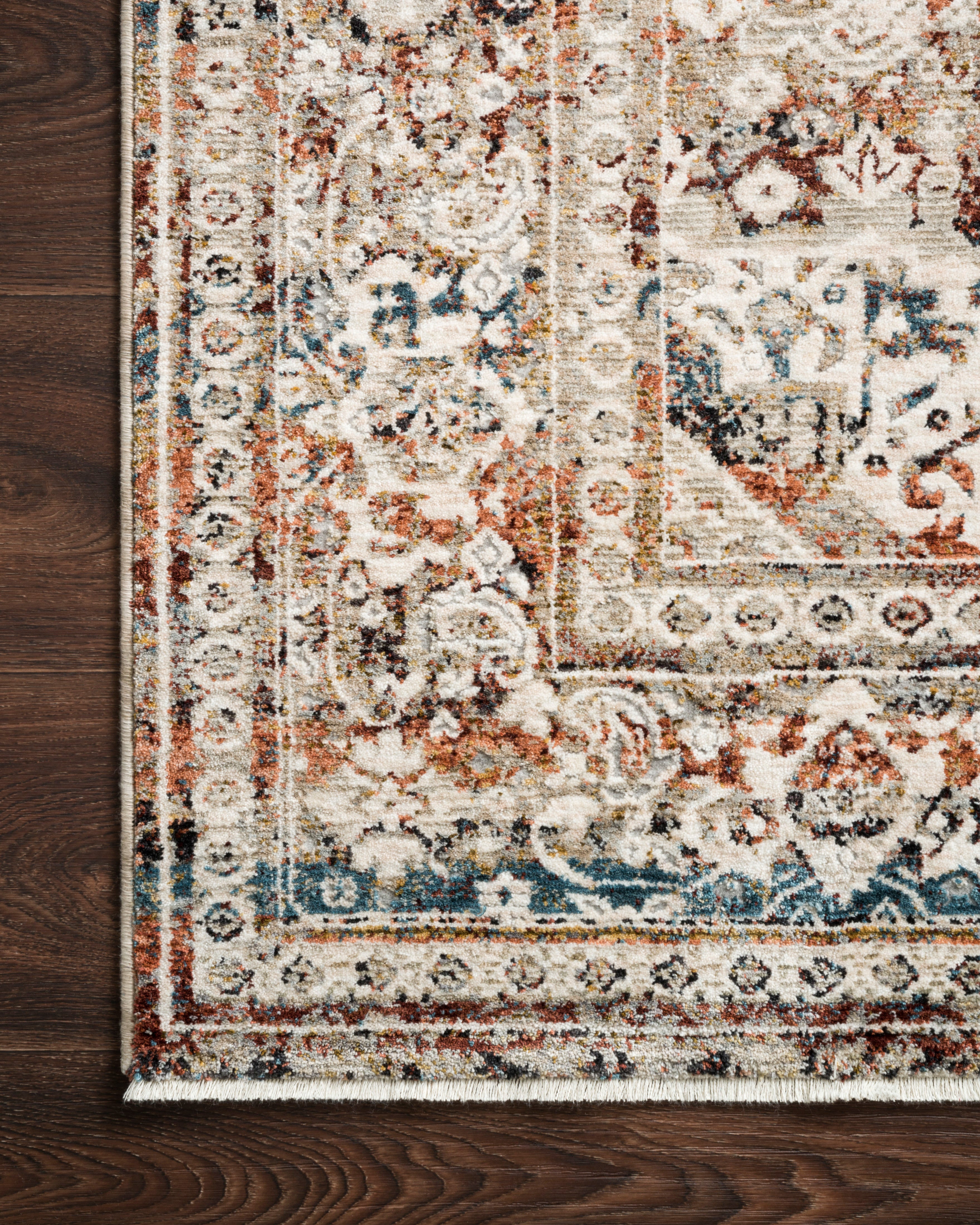 Loloi Theia Taupe / Brick Rug RUGS - patterned Loloi