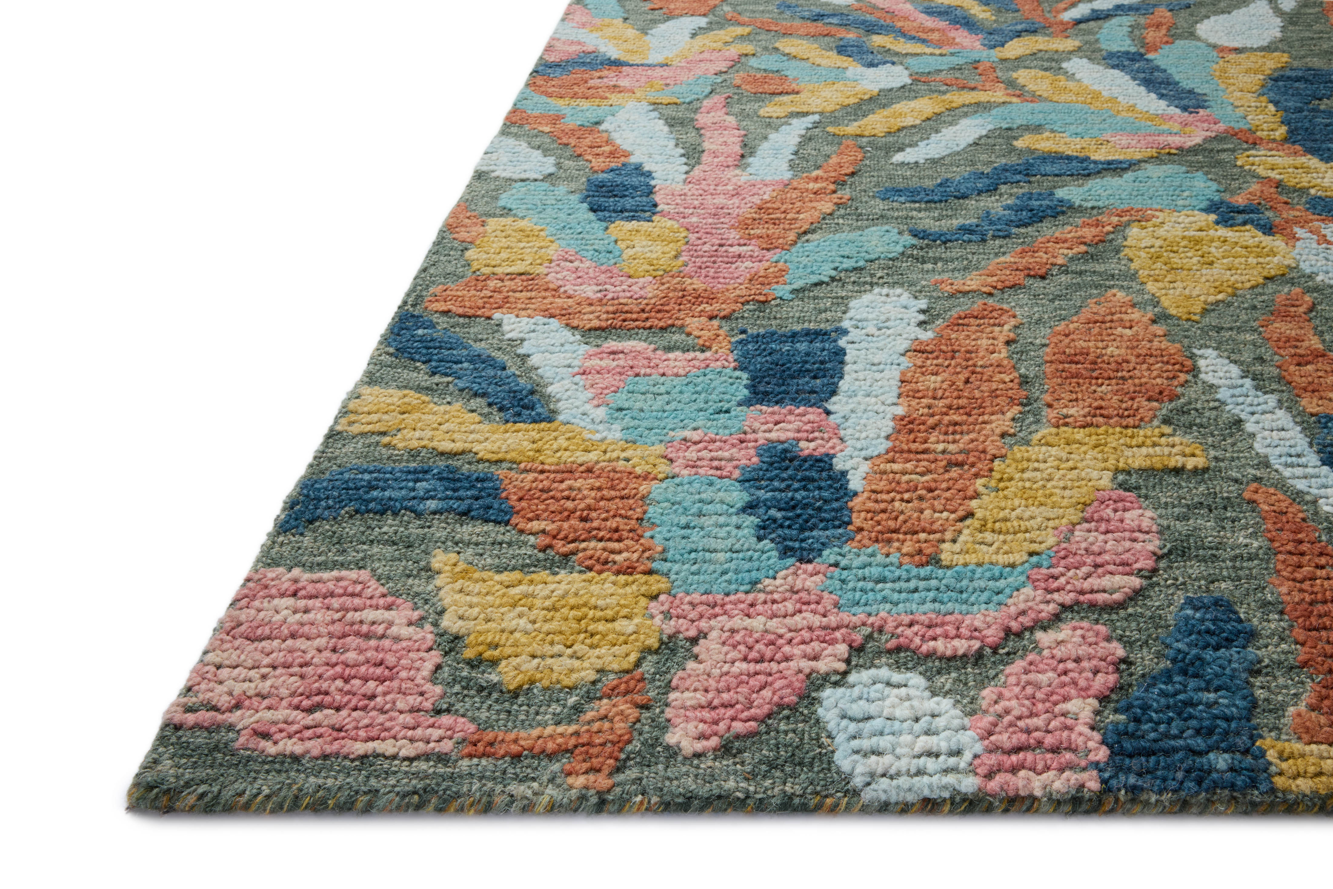 Loloi Tilly Green / Multi Rug RUGS - wool Loloi 18" x 18" sample