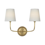 Vendome 16" Cordless Double Sconce LIGHTING - sconce Visual Comfort Hand-Rubbed Antique Brass