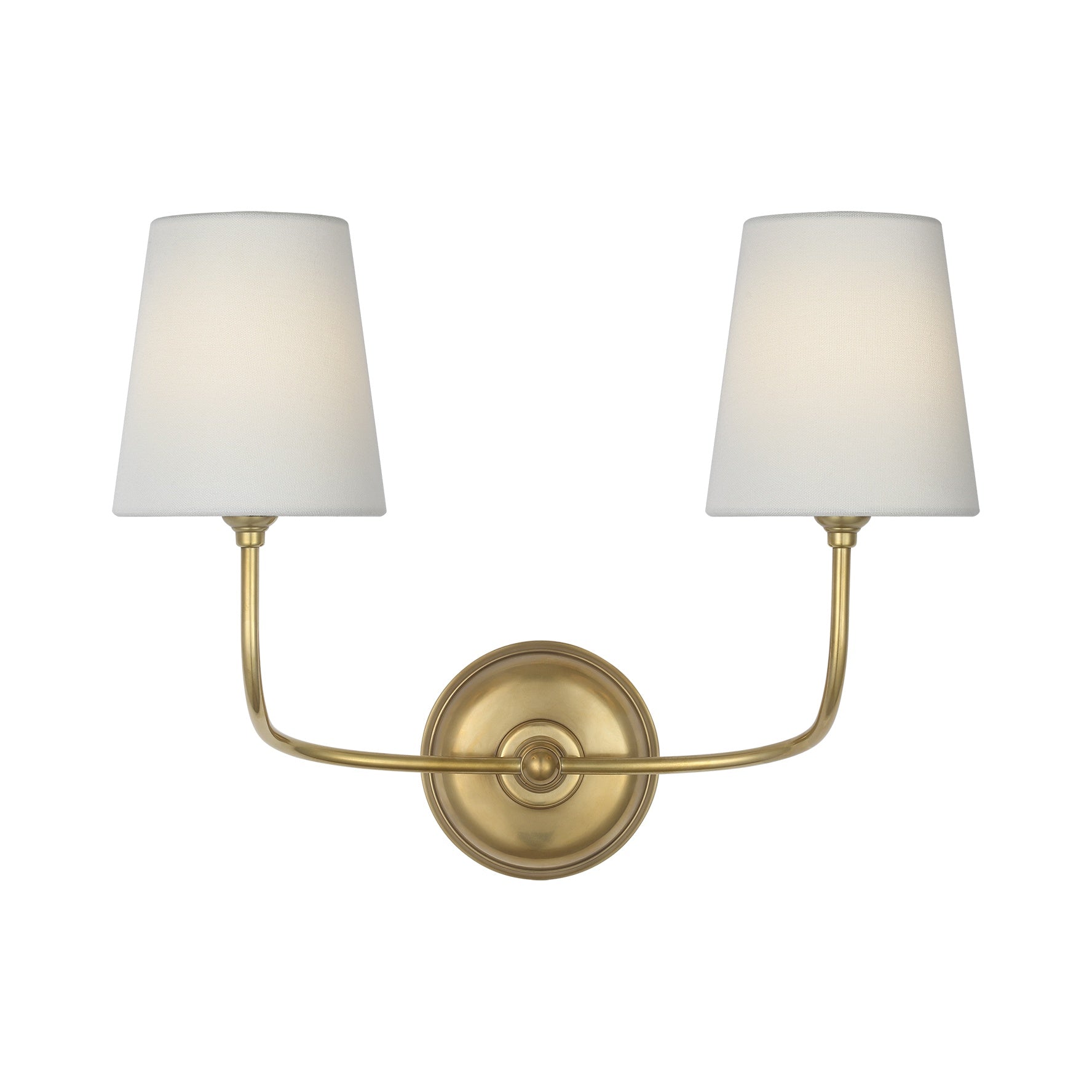 Vendome 16" Cordless Double Sconce LIGHTING - sconce Visual Comfort Hand-Rubbed Antique Brass