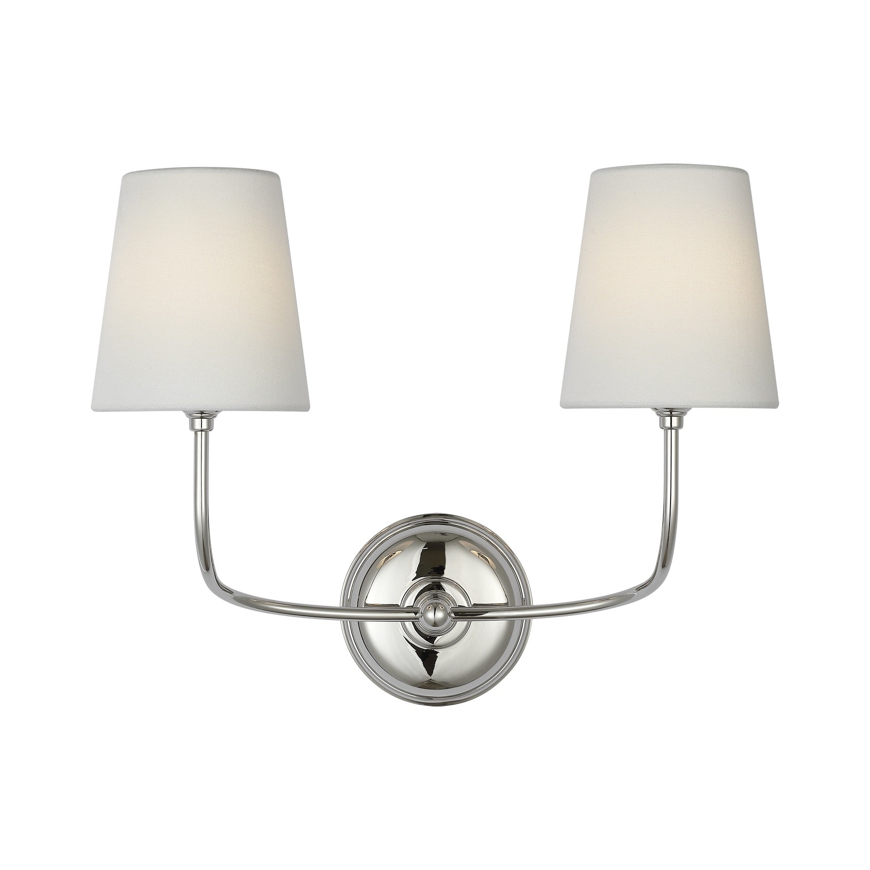 Vendome 16" Cordless Double Sconce LIGHTING - sconce Visual Comfort Polished Nickel