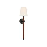 Bryant Large Wrapped Tail Sconce LIGHTING - sconce Visual Comfort - Signature Bronze and Saddle Leather