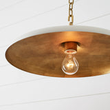 STORE FIXTURE - Piatto Medium Pendant - Brass/Plaster White LIGHTING - store fixture Visual Comfort