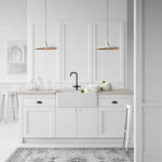 STORE FIXTURE - Piatto Medium Pendant - Brass/Plaster White LIGHTING - store fixture Visual Comfort
