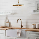STORE FIXTURE - Piatto Medium Pendant - Brass/Plaster White LIGHTING - store fixture Visual Comfort