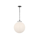 Katie Large Globe Pendant LIGHTING - pendant Visual Comfort Bronze White Glass