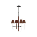 Bryant Small Wrapped Chandelier LIGHTING - chandelier Visual Comfort - Signature Bronze and Saddle Leather 4" x 5.5" x 6" Saddle Leather