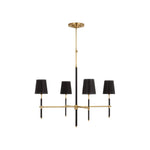 Bryant Large Wrapped Chandelier LIGHTING - chandelier Visual Comfort - Signature Hand-Rubbed Antique Brass and Chocolate Leather 4" x 5.5" x 6" Chocolate Leather