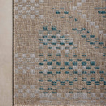 Amber Lewis x Loloi Topanga Natural / Aqua Rug 5-Rugs - indoor/outdoor Loloi