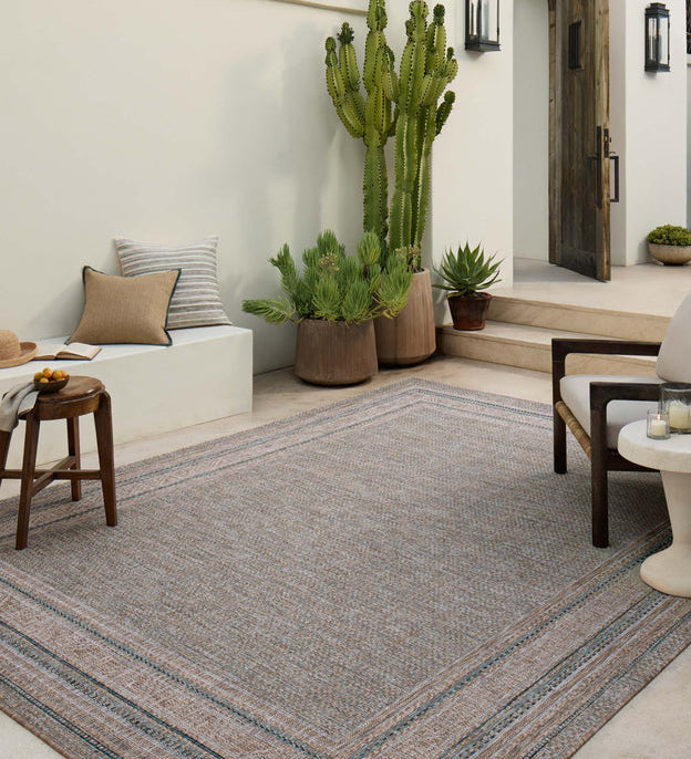 Amber Lewis x Loloi Topanga Natural / Teal Rug