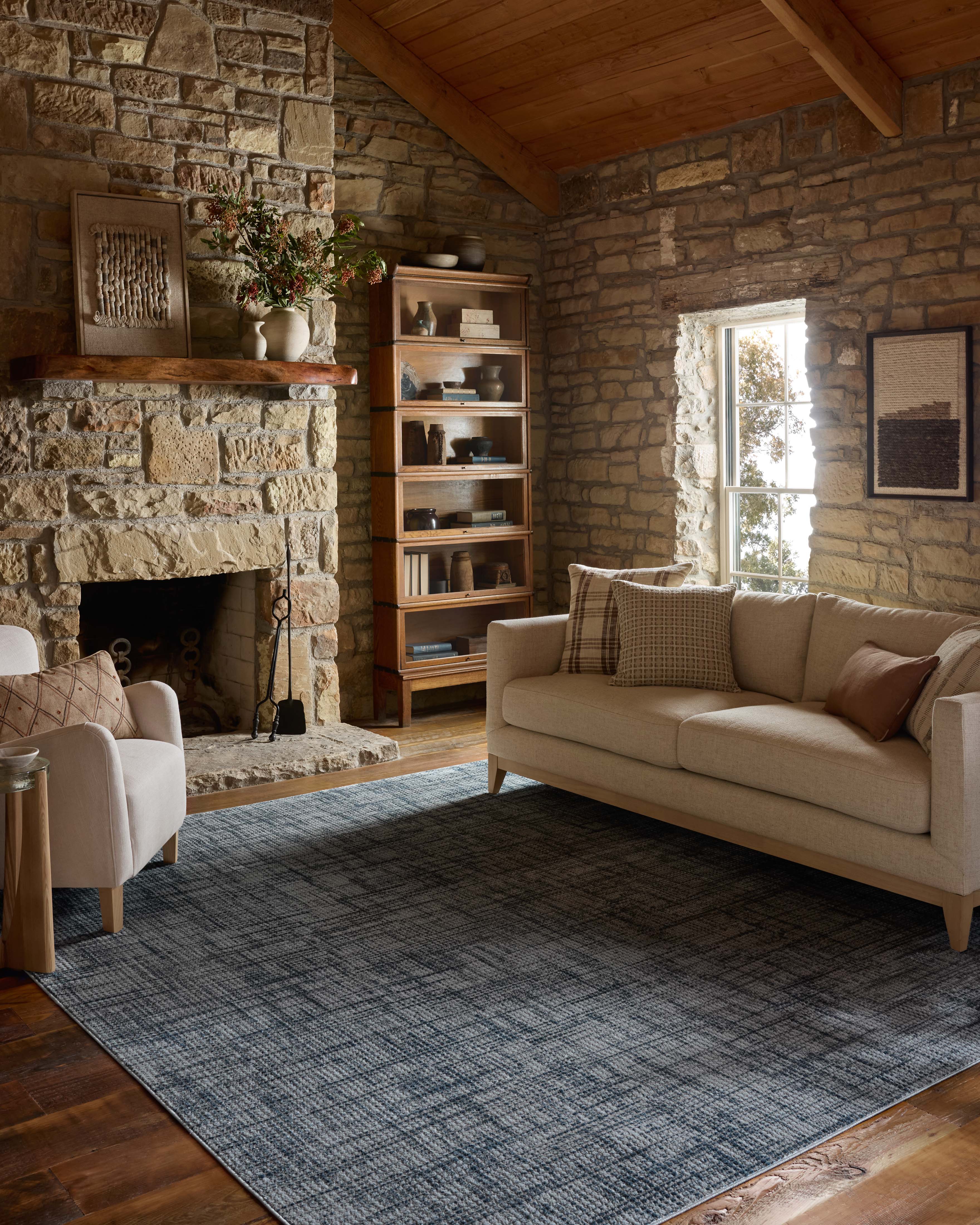 Loloi Townes Grey / Denim Rug RUGS - synthetic Loloi