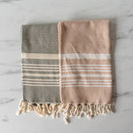 Striped Turkish Hand Towel with Tassel - Rug & Weave