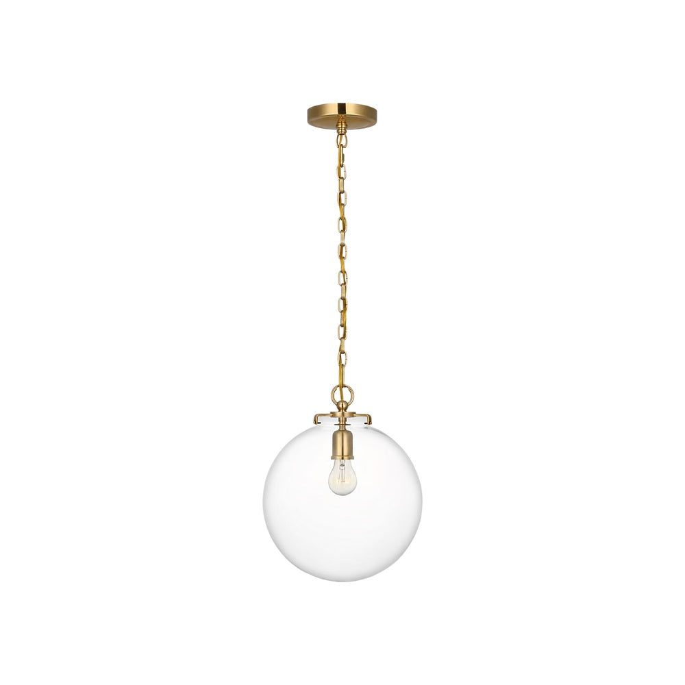 Katie Globe Pendant LIGHTING - pendant Visual Comfort - Signature Hand-Rubbed Antique Brass Clear Glass