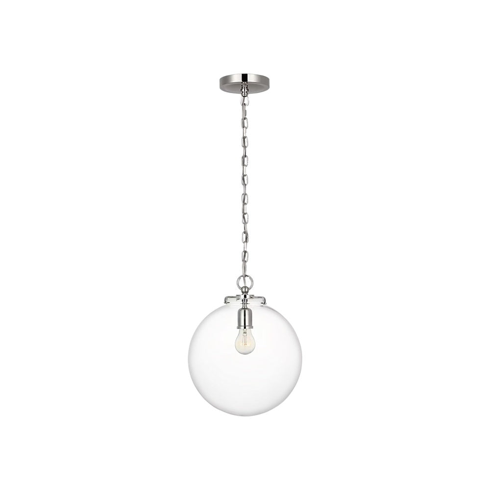 Katie Globe Pendant LIGHTING - pendant Visual Comfort - Signature Polished Nickel Clear Glass