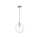 Katie Globe Pendant LIGHTING - pendant Visual Comfort - Signature Polished Nickel Clear Glass
