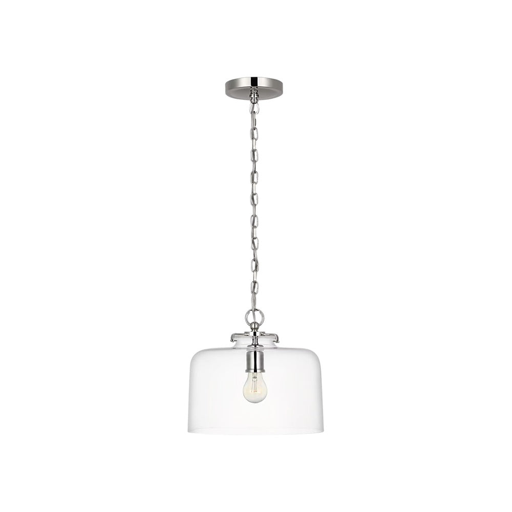 Katie Dome Pendant LIGHTING - pendant Visual Comfort - Signature Polished Nickel Clear Glass