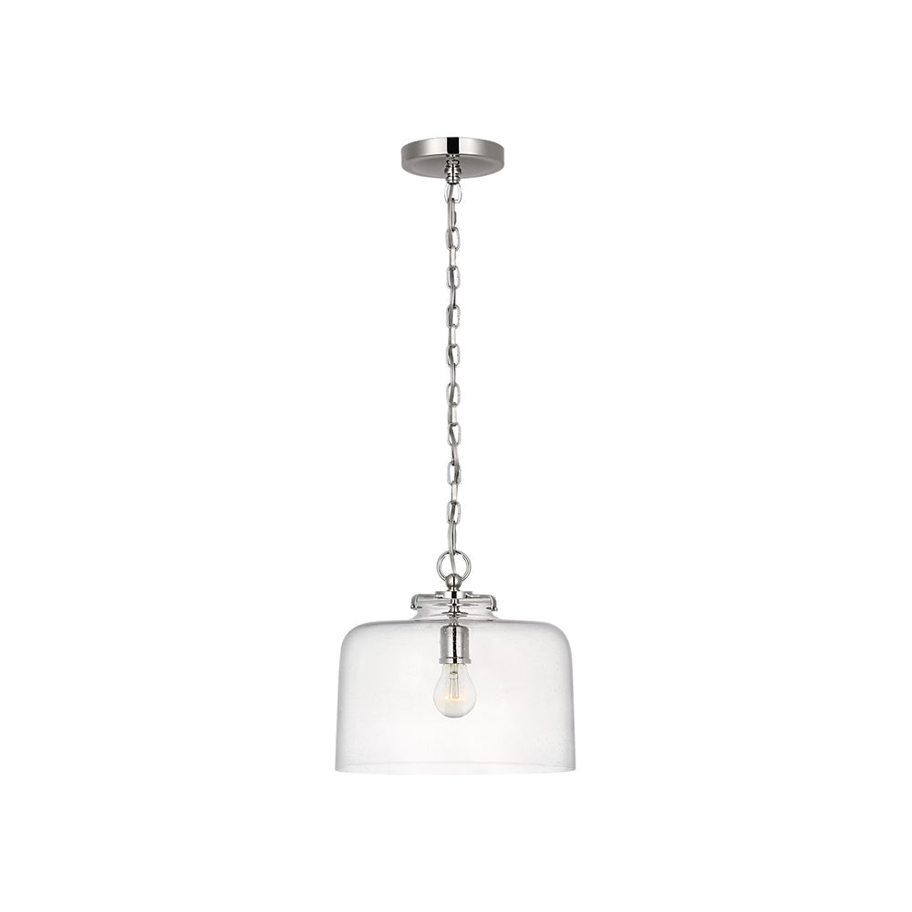 Katie Dome Pendant LIGHTING - pendant Visual Comfort - Signature Polished Nickel Seeded Glass