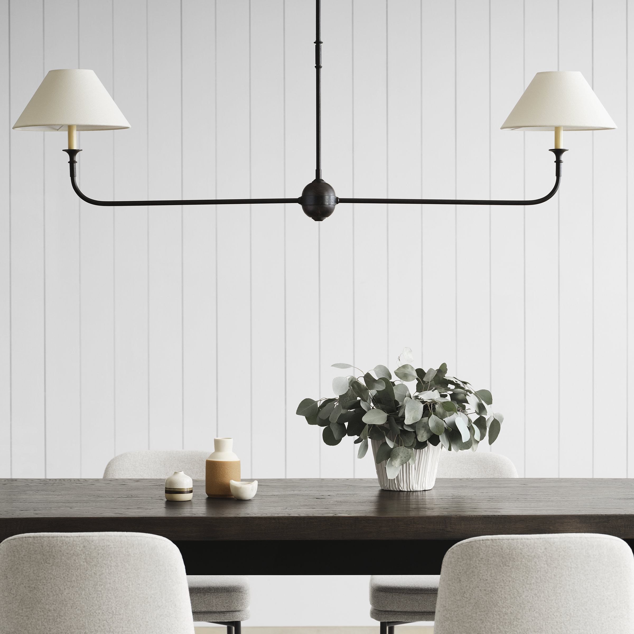 CUSTOMIZED SIZE/ SPECIAL ORDER: Piaf Large Two Light Linear Pendant LIGHTING - pendant Visual Comfort - Signature