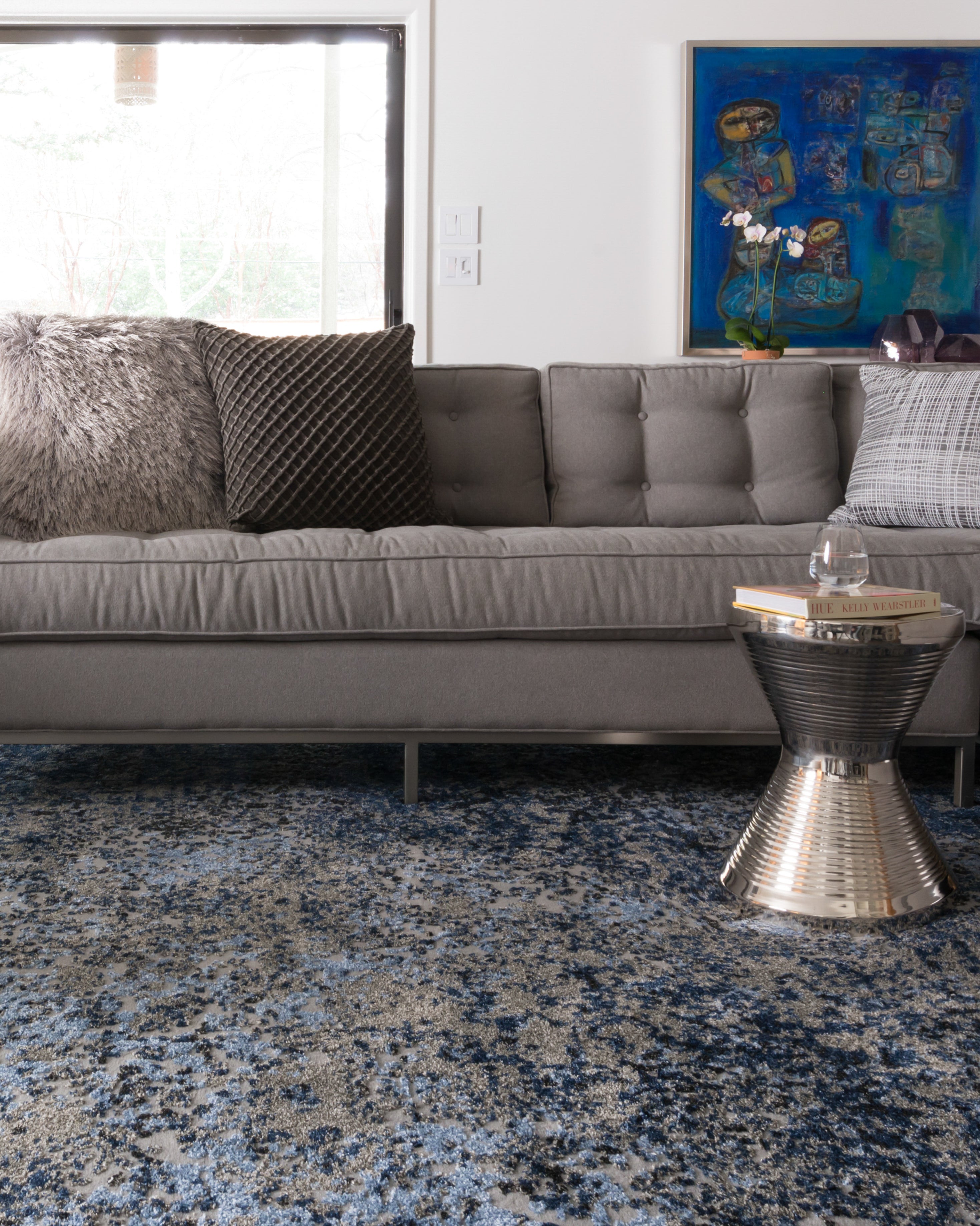 Loloi Viera Grey / Navy Rug RUGS - synthetic Loloi