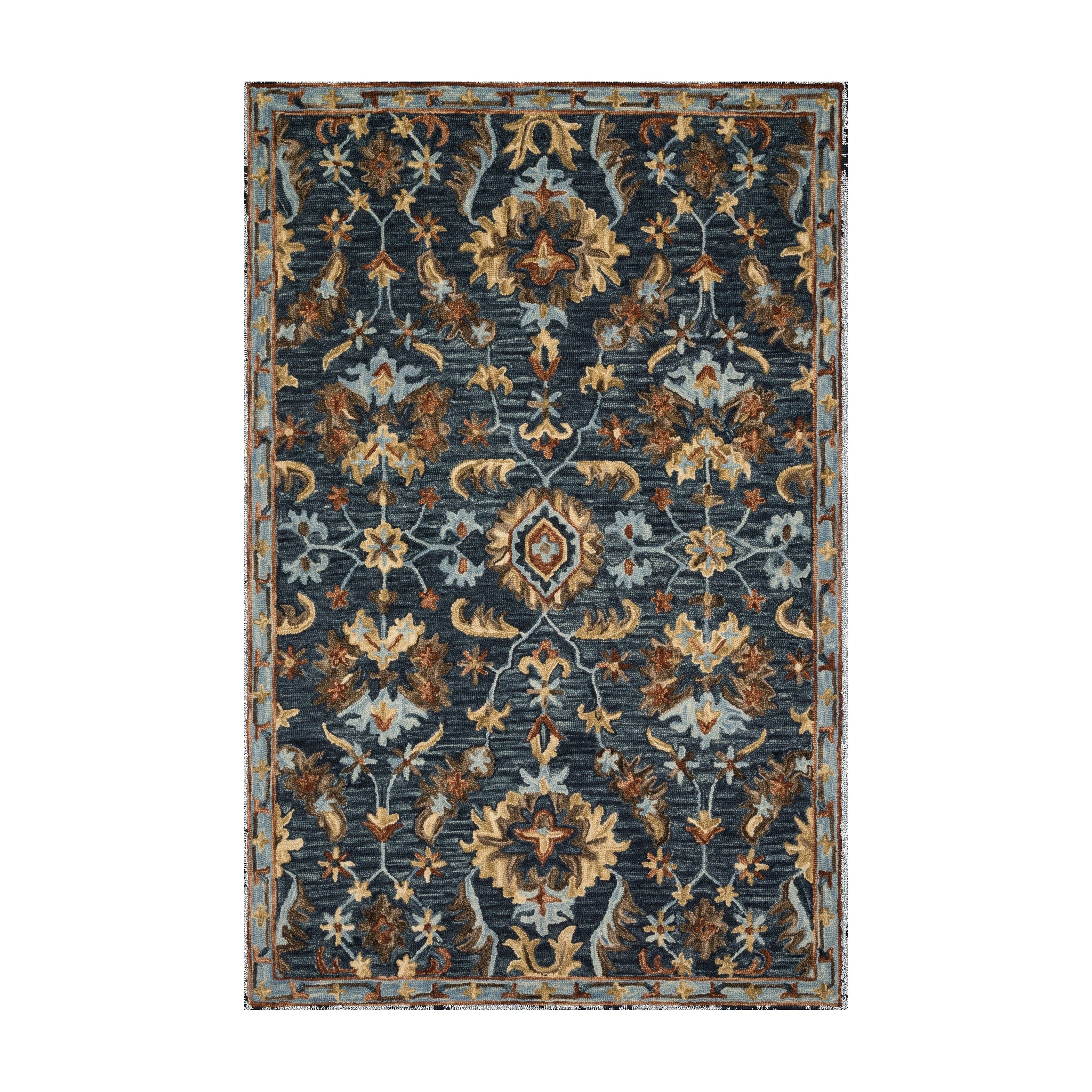 Loloi Victoria Denim / Multi Rug RUGS - wool Loloi 18" x 18"
