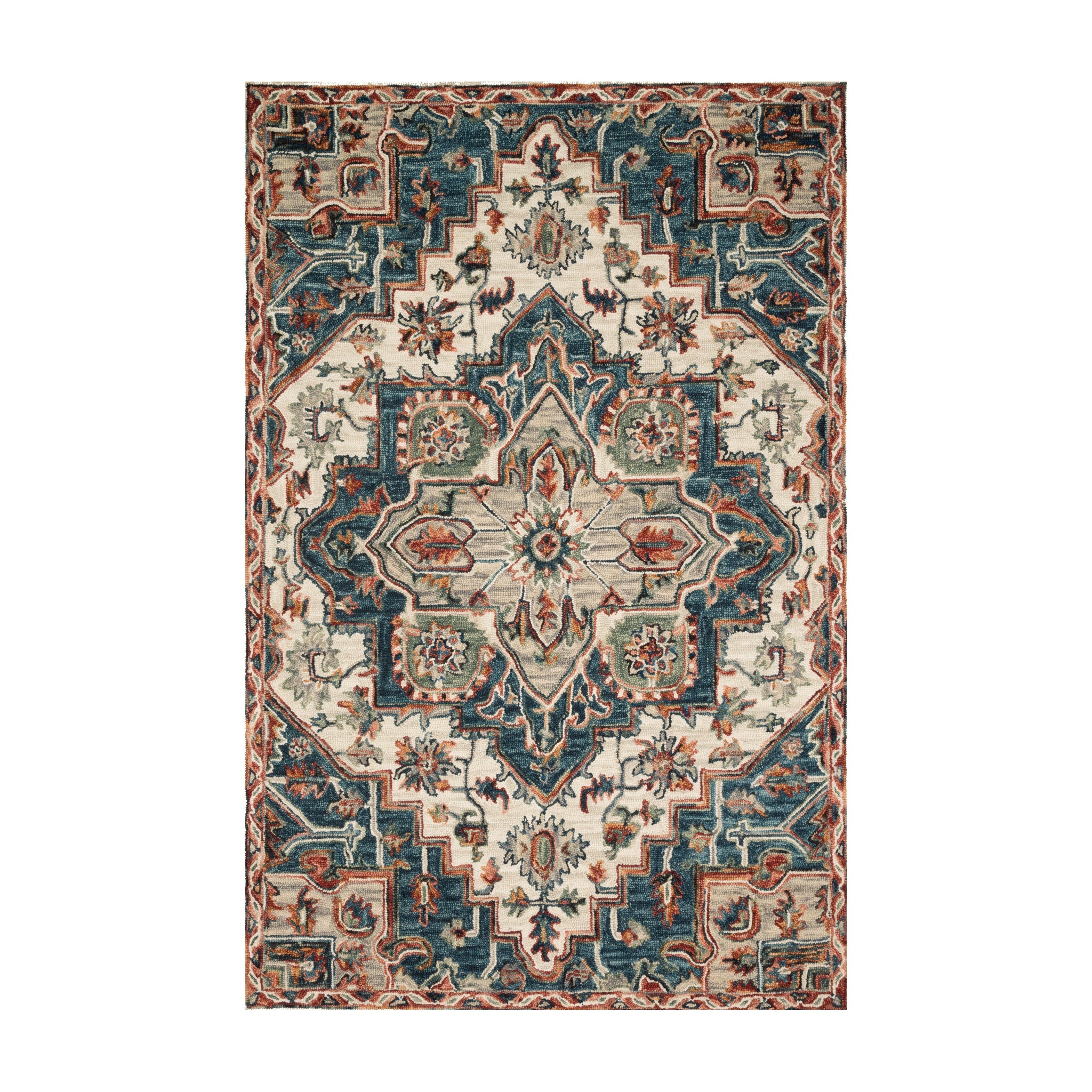 Loloi Victoria Blue / Red Rug RUGS - wool Loloi 18" x 18"