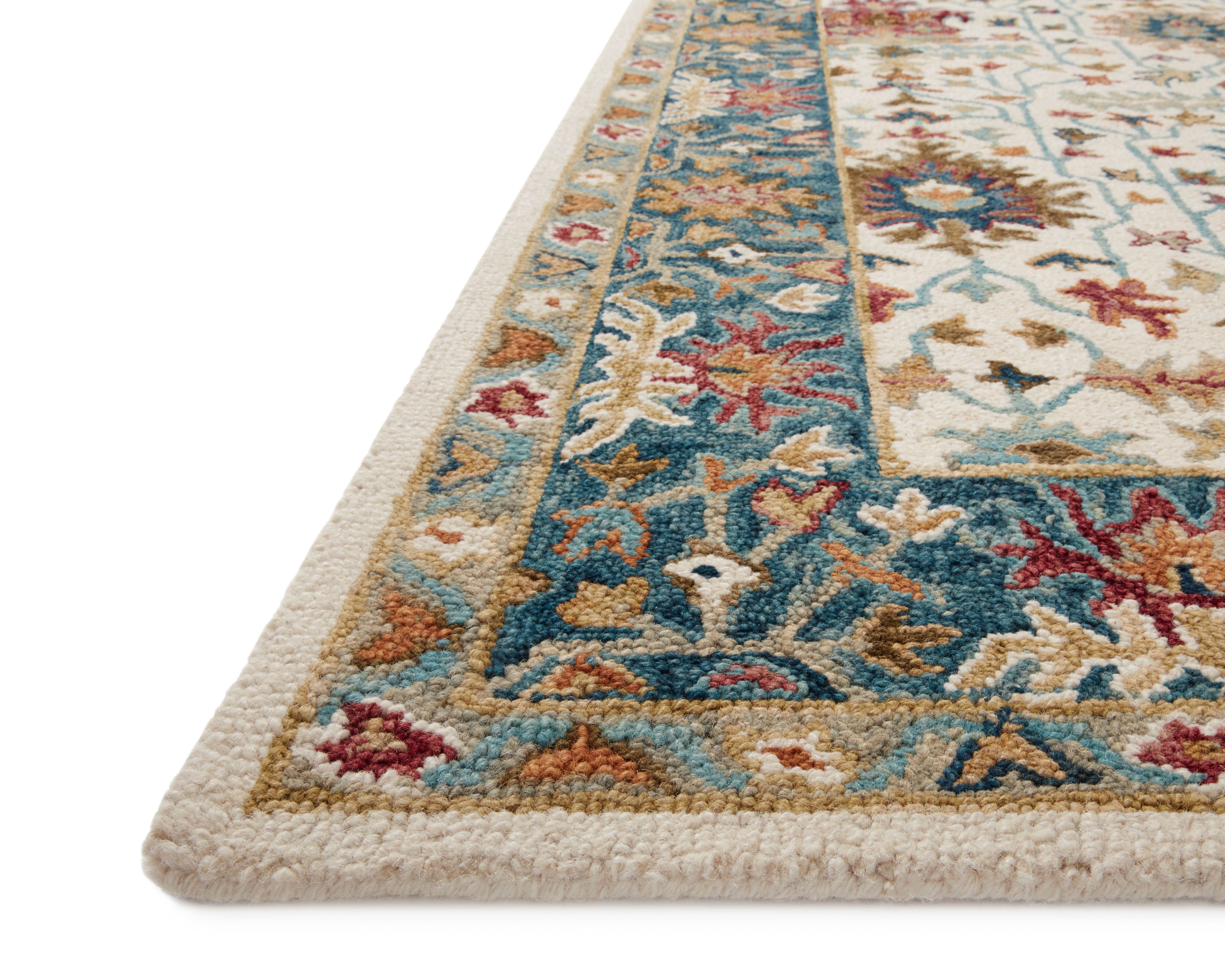 Loloi Victoria Ivory / Sky Runner Rug RUGS - wool Loloi