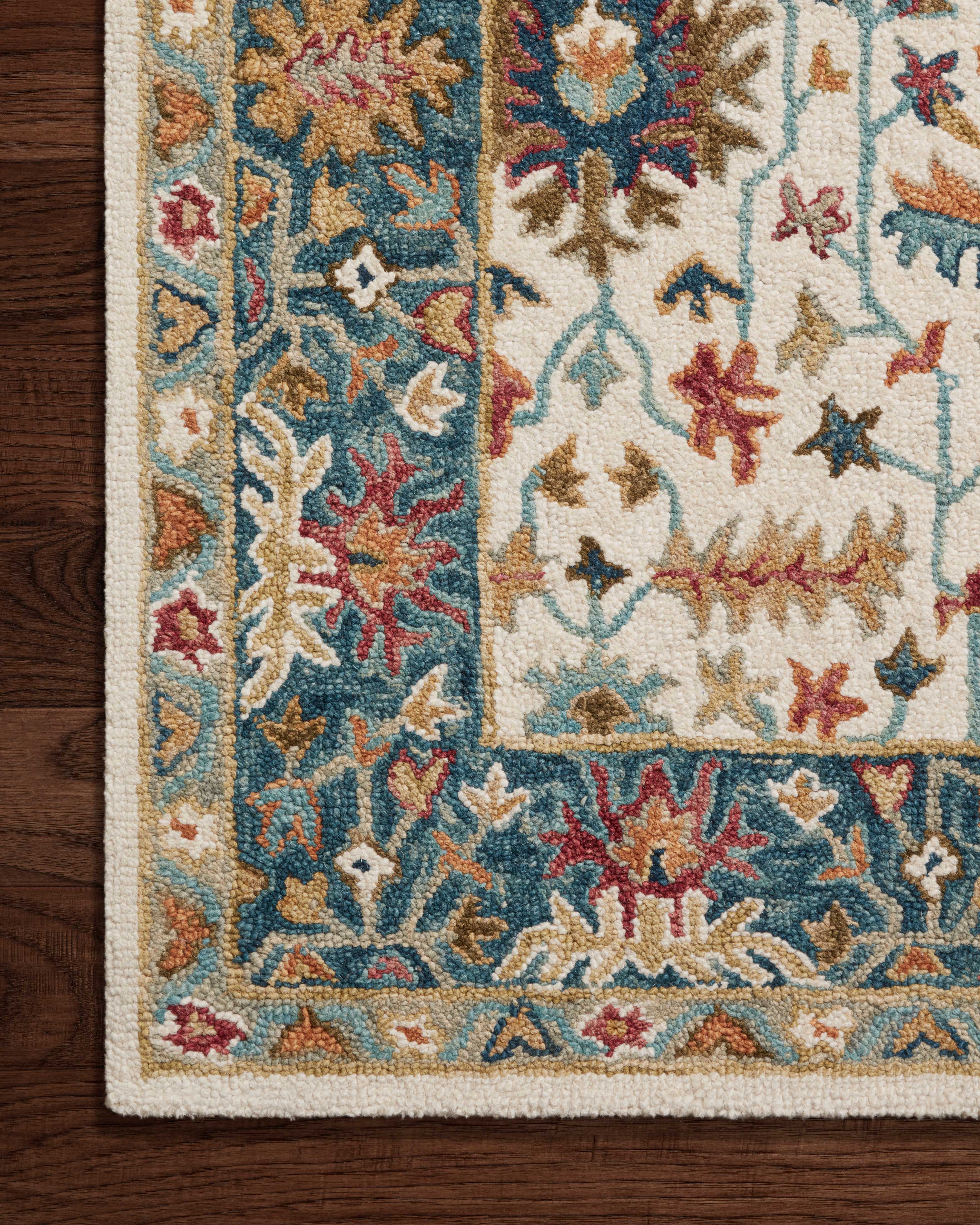 Loloi Victoria Ivory / Sky Runner Rug RUGS - wool Loloi