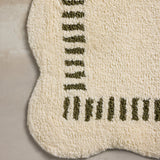 Chris Loves Julia x Loloi Valerie Ivory / Green Bath Mat - Rug & Weave
