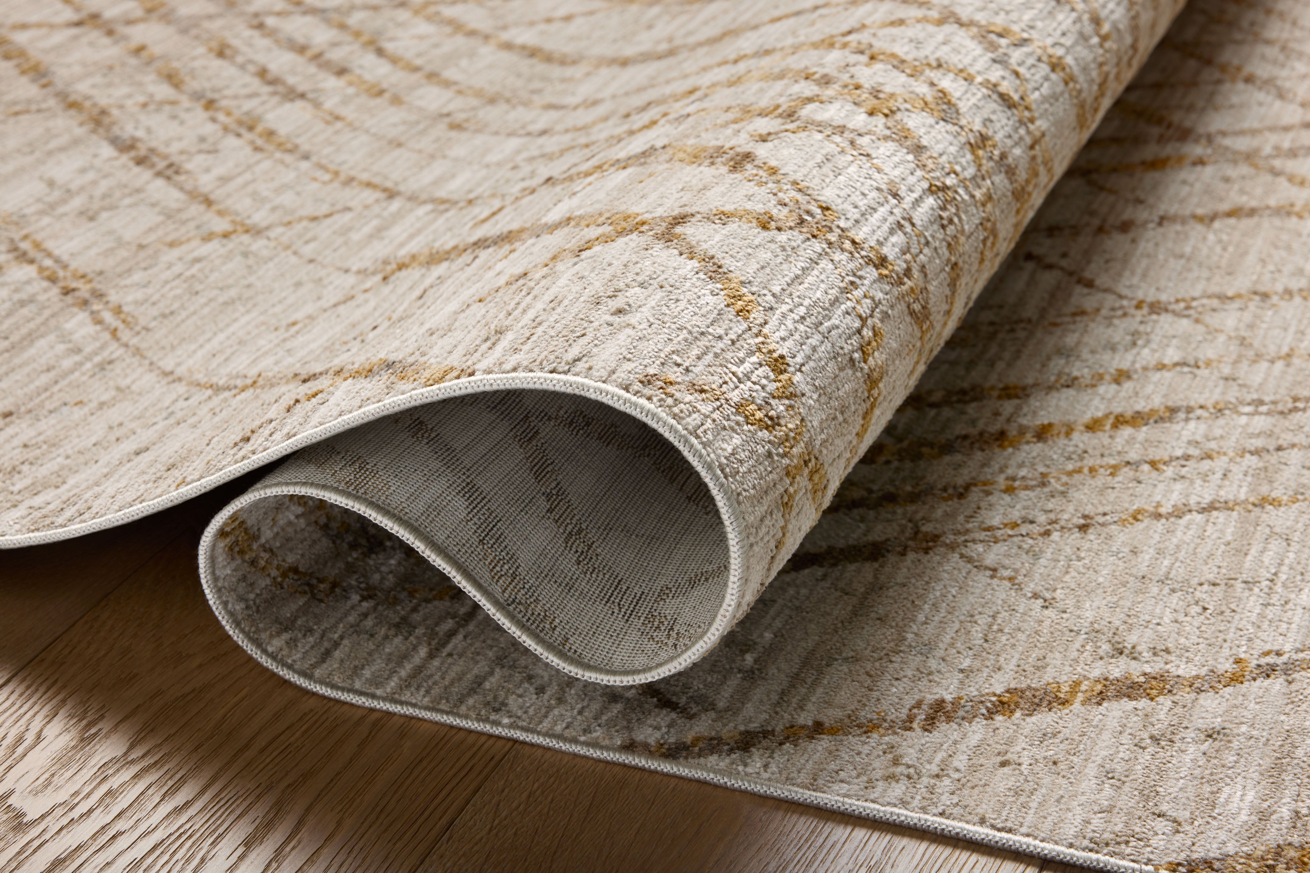 Loloi Wade Beige / Gold Square Rug RUGS - synthetic Loloi