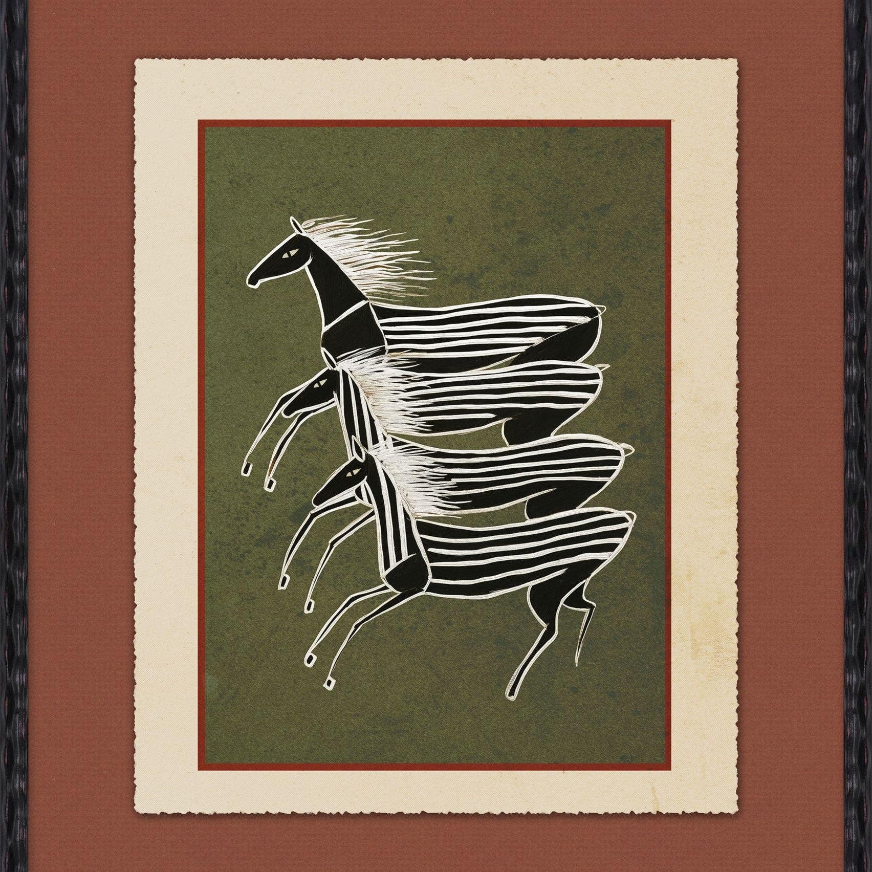 "Striped Animal" Framed Art Print ARTWORK - framed art Wendover Art Group