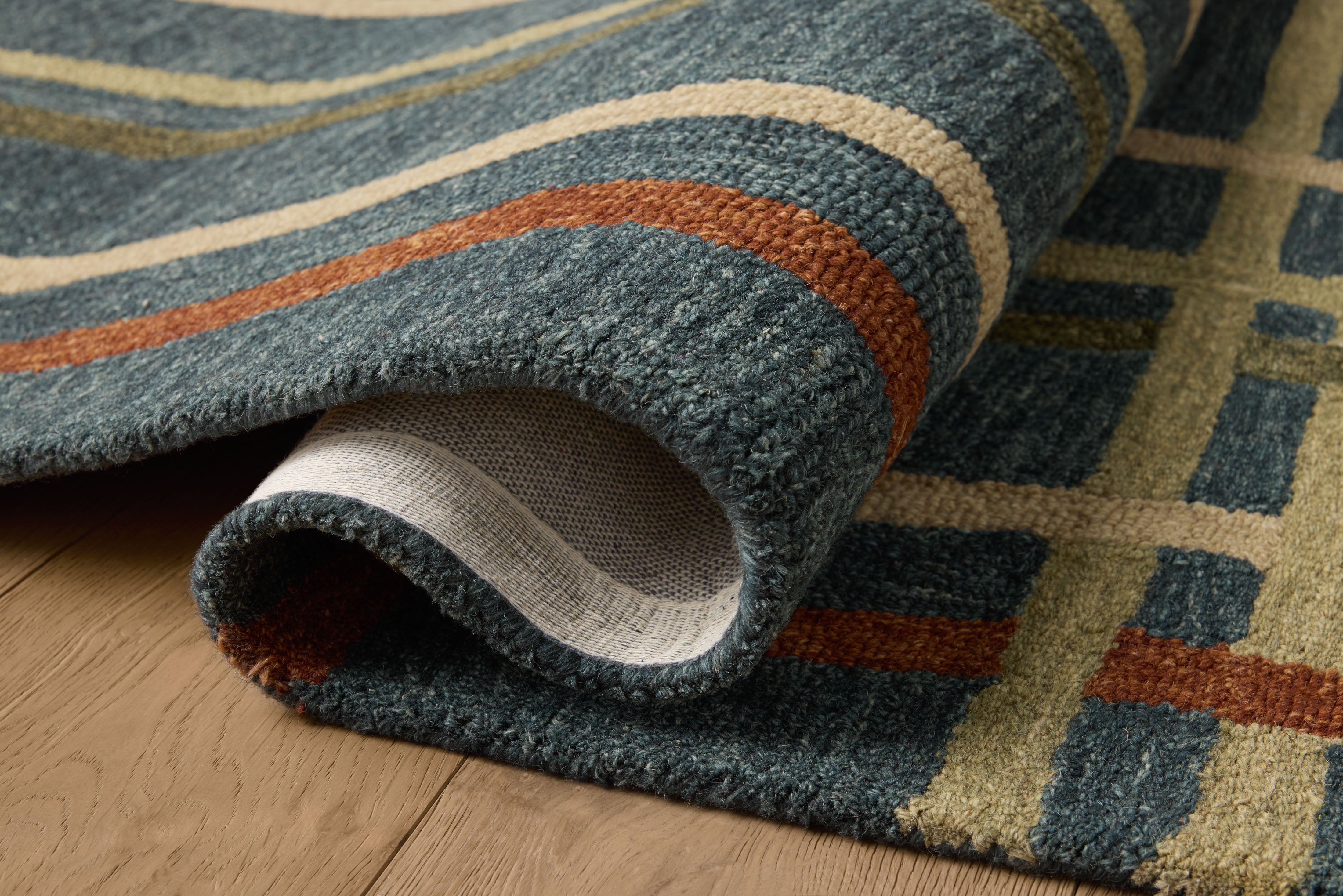 Magnolia Home by Joanna Gaines x Loloi Waylon Denim / Multi Rug RUGS - wool Loloi 18" x 18" sample